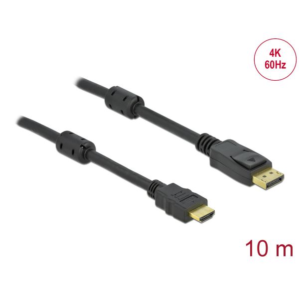 DELOCK kábel Displayport 1.2 male/male összekötő 4K 60Hz, 10m